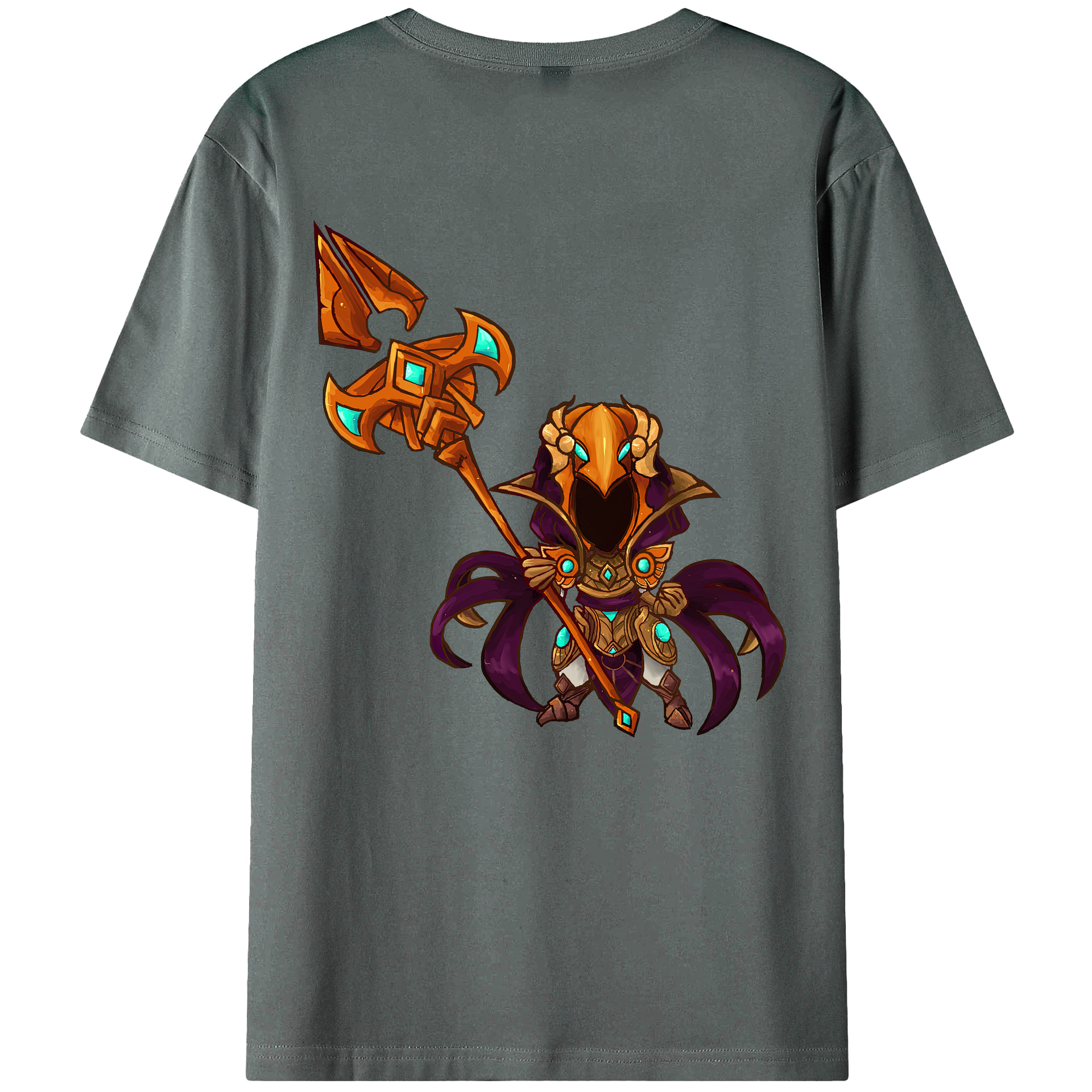 （画像用） リーグ・オブ・レジェンド League of Legends LOL 綿100％ メンズ半袖Tシャツ（バックプリント） 通気性
